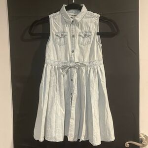 3/$20 DKNY Girls Sleeveless‎ Denim Dress with Tie Waist - Size 7